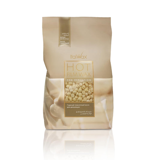 Italwax Classic Line White Chocolate Hard Wax Beads 2.2 lb (1 kg) - Long Setting Stripless Wax with Delicate Vanilla Fragrance for Large Areas & Easy Beauty and Personal Care Italwax