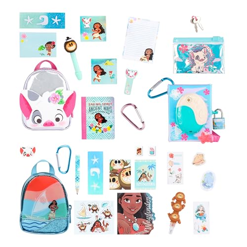 REAL LITTLES Disney Moana Fan Favorites 3 Pack, Includes Themed Micro Backpack, Handbag and Journal, with 15+ Micro Surprises Inside