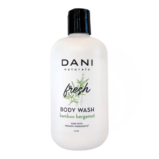 DANI Naturals Bamboo Bergamot Body Wash, Vegan, Sulfate-Free, Made with Organic Ingredients, 12 fl oz