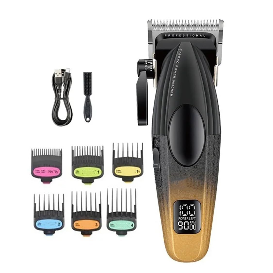 QDKVTNDJZ Hair Clippers for Men, Professional Barber Cordless Rechargeable Trimmer Electric Cutting Machine Metal Body Beauty and Personal Care QDKVTNDJZ