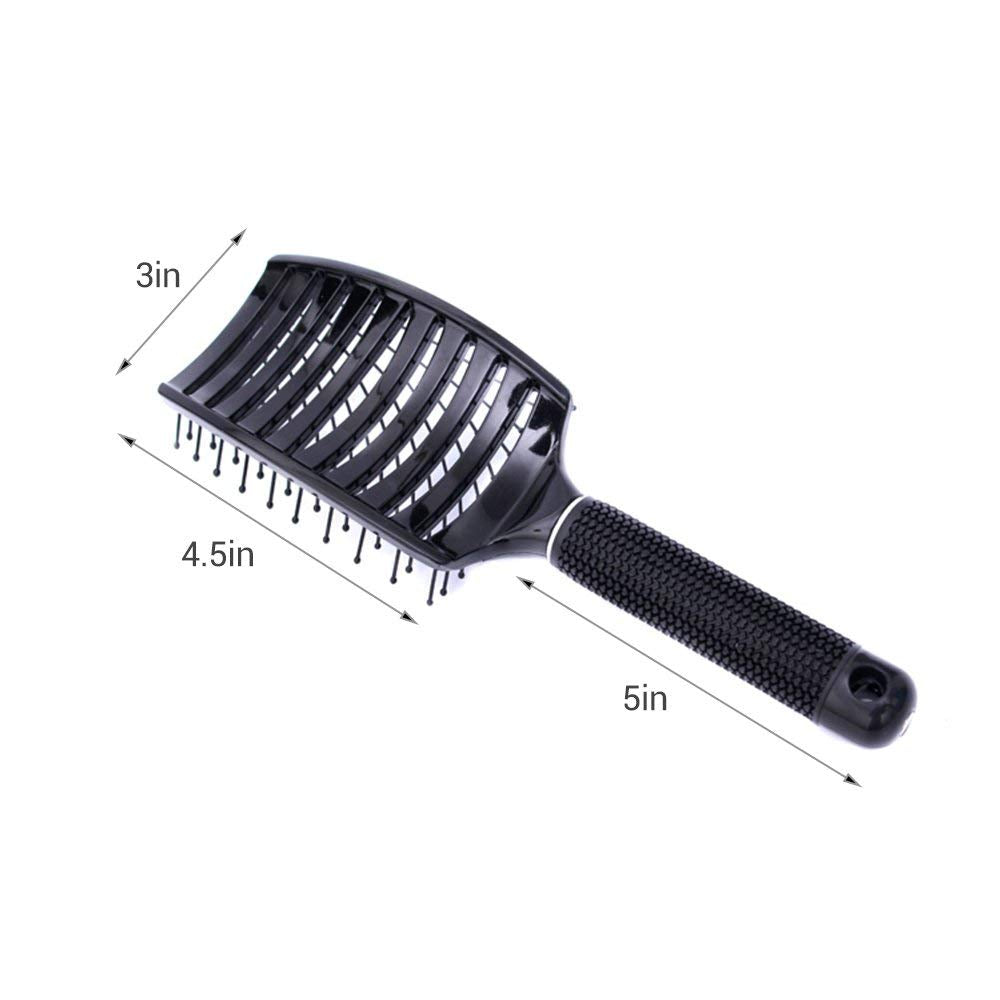 Vent Blow Dryer Hair Brush, Women Thick Long Curly Paddle Detangling Massage Brush, Fast Drying Straight Volume Comb, Curved Anti Static Styling Tool