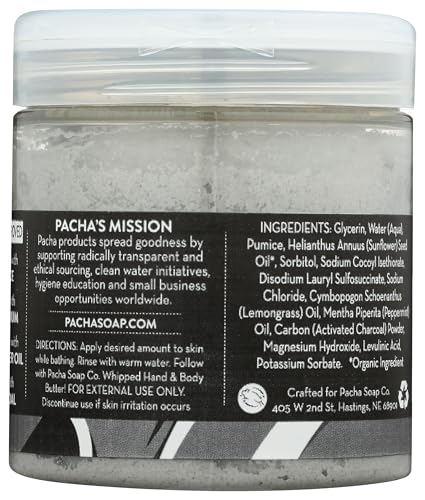 PACHA SOAP Lemongrass Peppermint Whipped Soap Scrub, 8 OZ