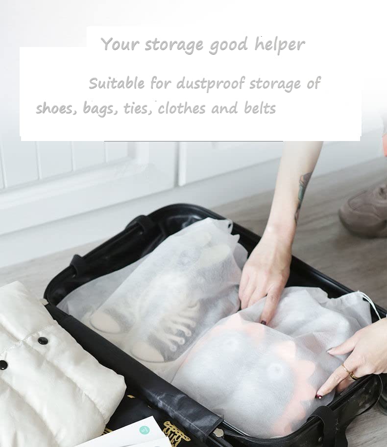 30-Pack Eco-Friendly Travel Shoe Bags – Non-Woven, Breathable, Dust-Proof Storage with Drawstring, 15.7×19.68in for Shoes & Bags