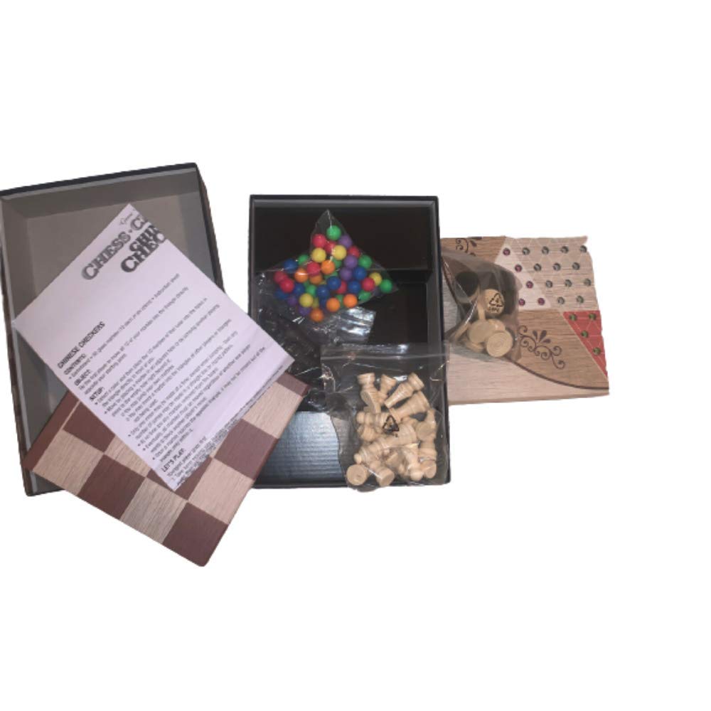 Game Gallery Chess, Checkers and Chinese Checkers Board Game Set