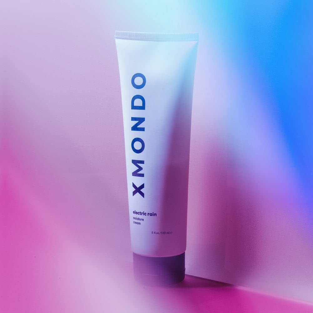 XMONDO Electric Rain Anti-Frizz Moisturizing Hair Cream – Smooths, Softens & Reduces Split Ends with Argan Oil, Baobab Protein & Fruit Extracts, 5 fl oz