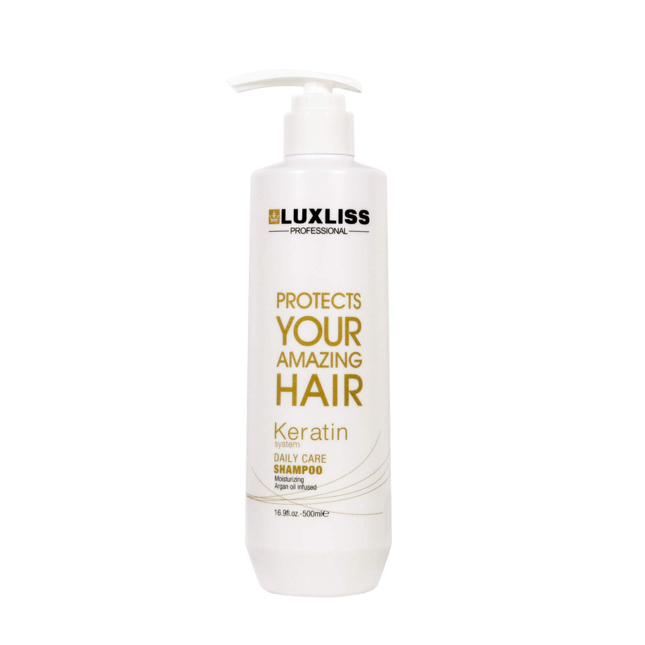 Luxliss Keratin Daily Care Shampoo and Conditioner Set, 2 Pack (16 Fl Oz each), Moisturizing, Anti-frizz, Repairing, for Chemically Treated Hair