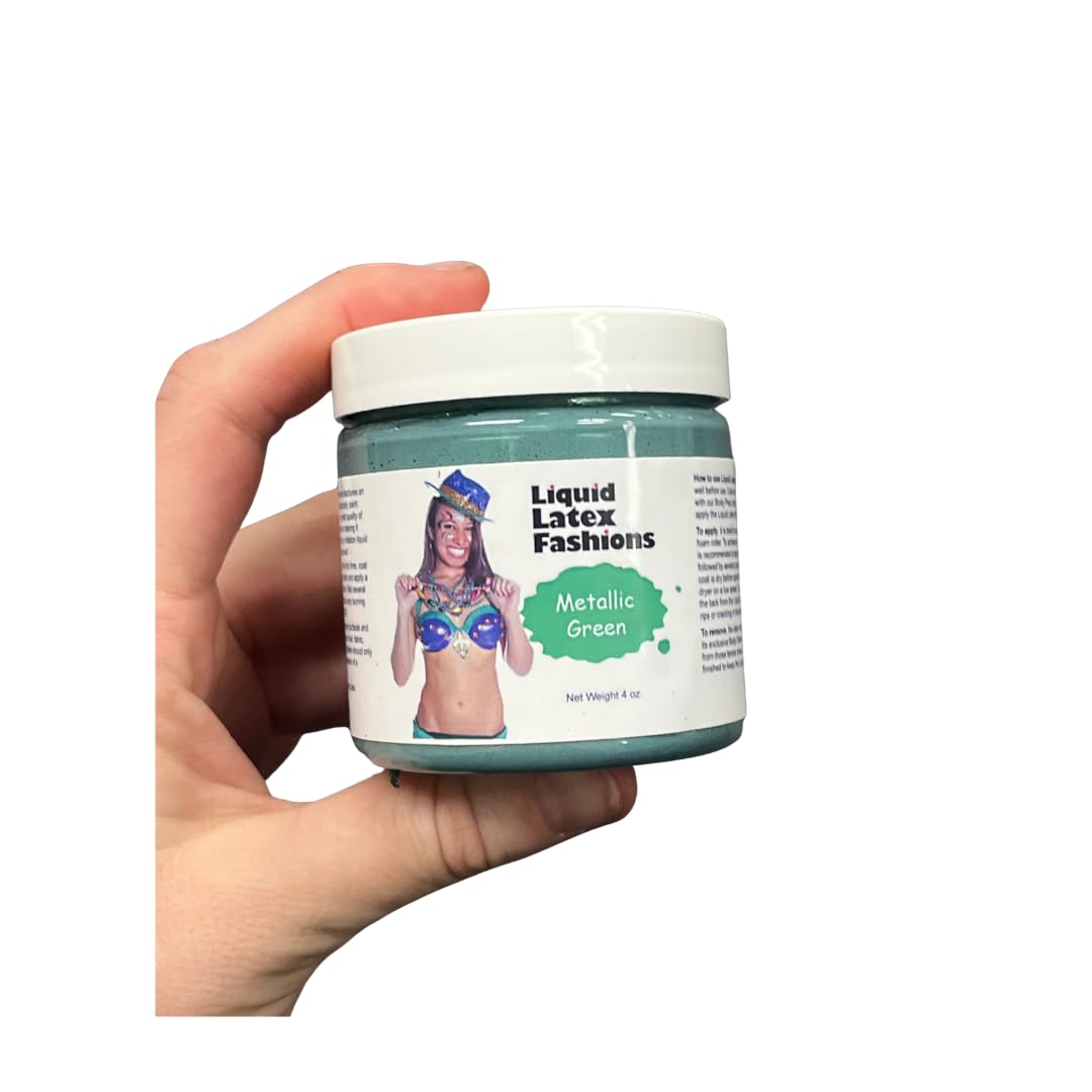 Metallic Green Liquid Latex Body Paint - 4 Ounces High Shine