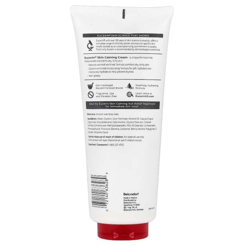Eucerin Creme Skin Calming 14 Ounce Tube (Fragrance-Free) (414ml) (6 Pack)