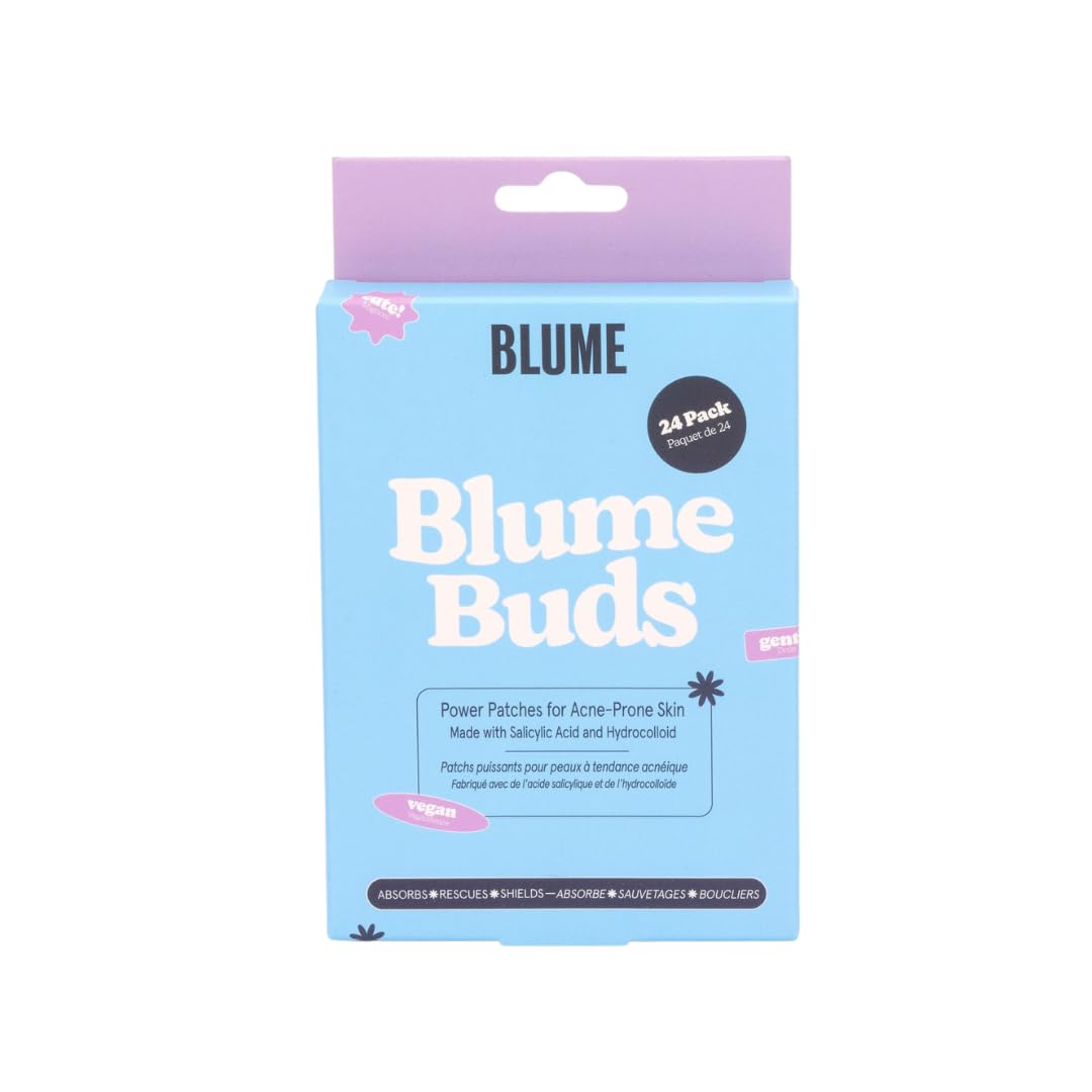 Blume Buds Salicylic Acid Pimple Patches for Face - Hydrocolloid Bandages to Help Absorb Oil & Speed Up Healing - Vegan & Biodegradable Acne Patches