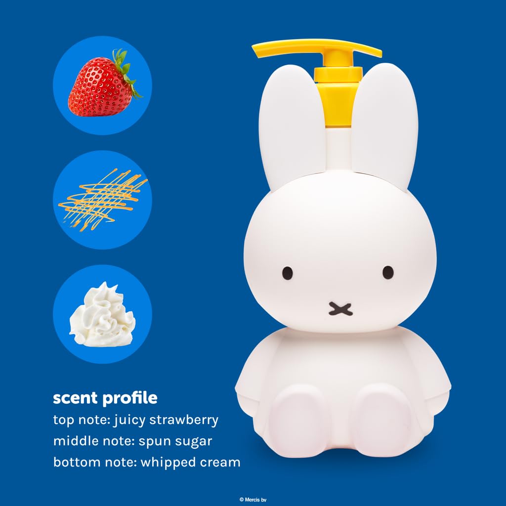 The Crme Shop Miffy Sweet Wonder Shower Gel, Body Wash with Hydrating and Nourishing Hyaluronic Acid and Vitamin C, Miffy Pump Bottle, Strawberries