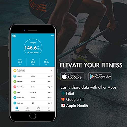 Tenergy Vitalis Body Fat Scale, High Precision BMI Scale, Wireless Bluetooth Body Scale with Large Display, Digital Weight Scale Max Weight 400 LBS…