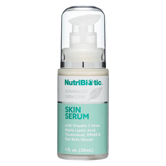 NutriBiotic Skin Serum, 1 Fl Oz | with Nutrients Oat Beta Glucan, Alpha Lipoic Acid, Vitamin C Ester, Tocotrienols & DMAE | Super Concentrated