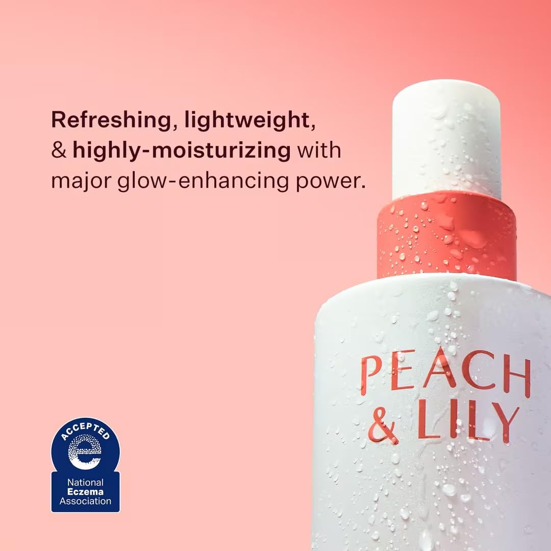 Peach & Lily - Glass Skin Veil Mist (3.38 ounces) - Hydrate & Glow - Facial Mist - Weightless - Cucumber Water, Lotus, Peach, Reishi Mushroom - Self