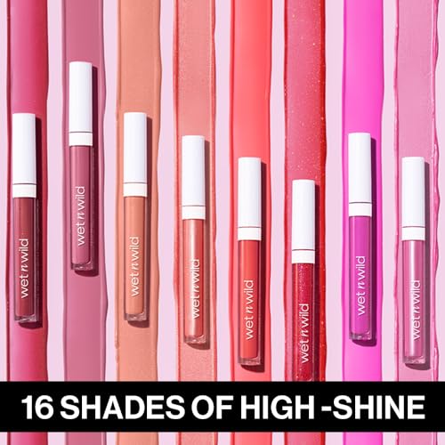 wet n wild MegaSlicks Lip Gloss, Ultra-Glossy, Vitamin-E Enriched, Ultra-Gloss High Shine Moisturizing, Cruelty-Free & Vegan - Crushed Grapes(Carded)