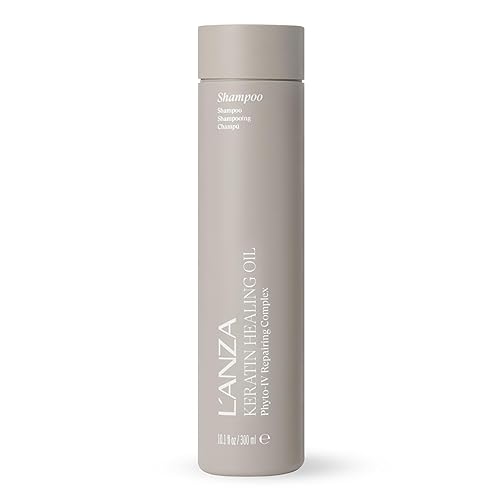 L'ANZA Keratin Healing Oil Shampoo Hydrating Cleanse, Boosts Softness, Adds Lustrous Shine, Anti-Frizz, Color Safe, Strengthening Anti-Humidity