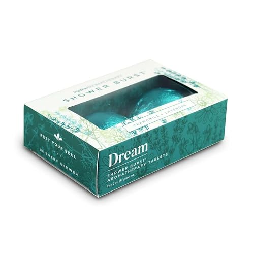 Dream Shower Burst Duo Gift Set with Sachet- Shower Steamers Aromatherapy fizzing Bombs with Essential Oils of Chamomile & Lavender Tablets Made…