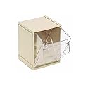 Quantum QTB405 Clear 5-1/4” x 4-3/4” x 6-1/4” Tip Out Bin System, Ivory, Case of 5