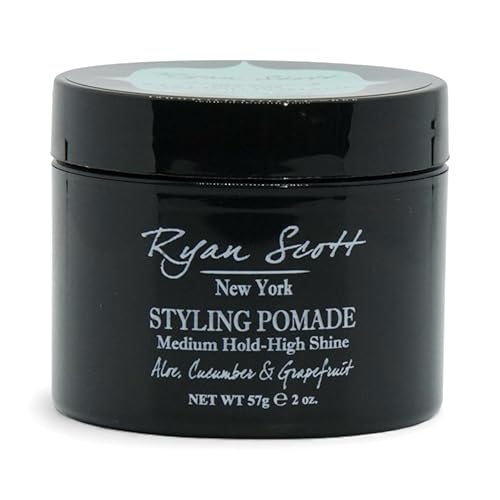 Ryan Scott Styling Pomade - Medium Hold - High Shine Finish. Aloe, Cucumber, & Grapefruit Fragrance 2.0oz.