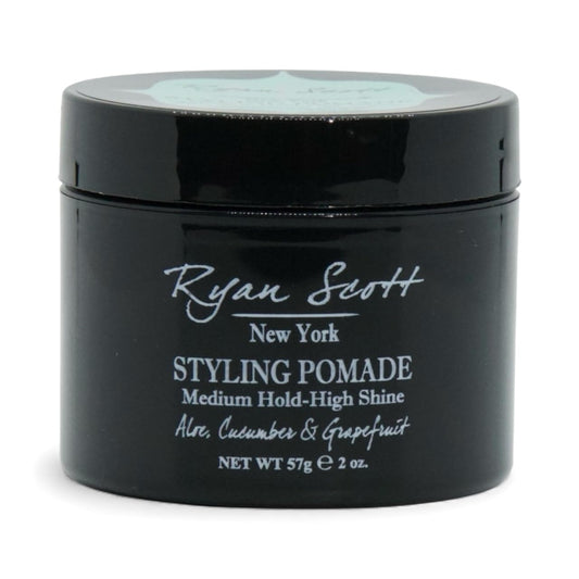 Ryan Scott Styling Pomade - Medium Hold - High Shine Finish. Aloe, Cucumber, & Grapefruit Fragrance 2.0oz.