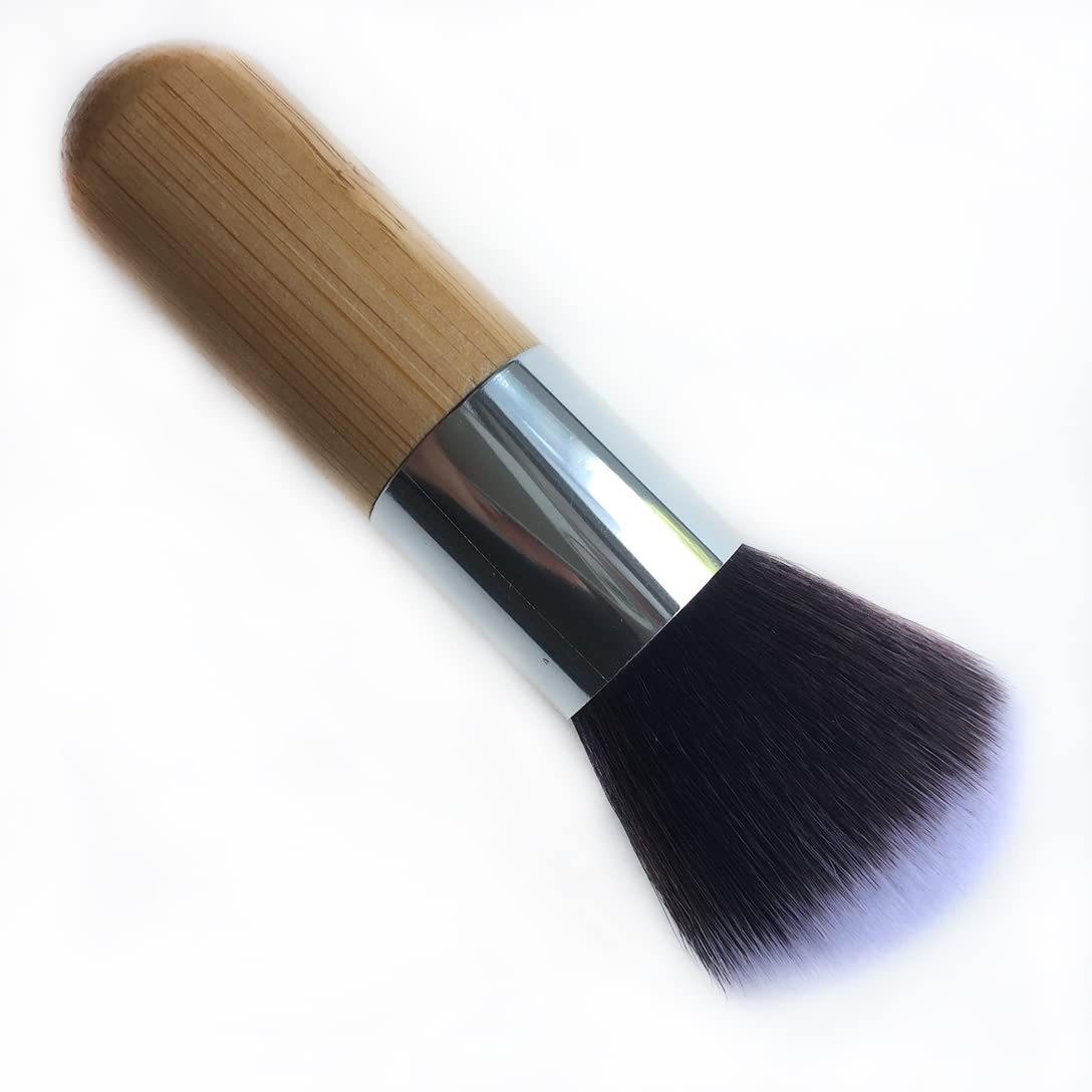 RN BEAUTY 2 Pieces Makeup Brushes Blush Brush Foundation Brush With Bamboo Handle Contour Bronzer Face Blender Brush for Liquid Cream Powder Mineral