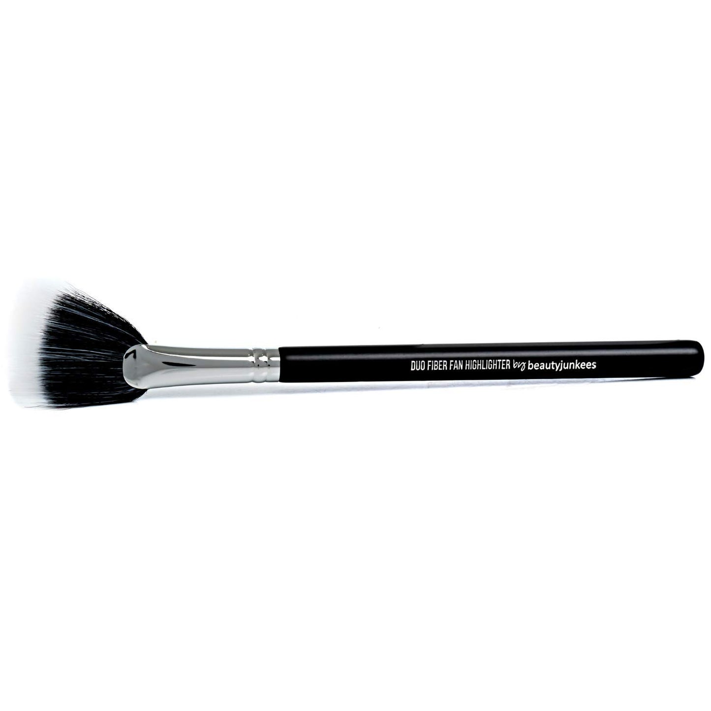 Fan Highlighter Makeup Brush - Beauty Junkees Duo Fiber Face Make Up Brushes, Cheekbone Define Highlighting with Powder, Cream, Mineral, Liquid