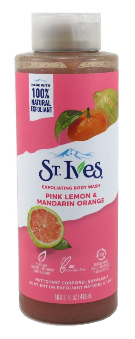 St Ives Body Wash 16 Ounce Pink Lemon & Mandarin Orange (473ml) (Pack of 3)