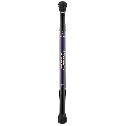 Kevyn Aucoin Duet Shadow Brush: Dual-ended eyeshadow brush for effortless blending. BASE end mimics the shape of an eyelid. BLEND end is sized