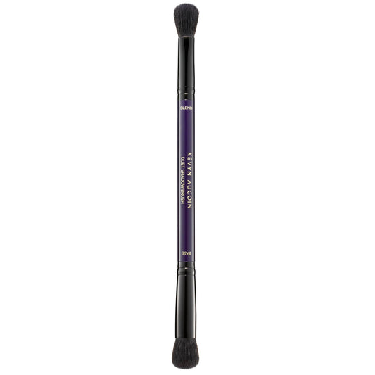 Kevyn Aucoin Duet Shadow Brush: Dual-ended eyeshadow brush for effortless blending. BASE end mimics the shape of an eyelid. BLEND end is sized