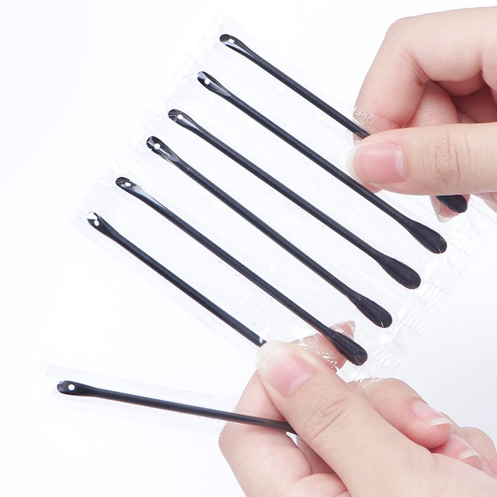 100Pcs Disposable Plastic Blackhead Remover Pimple Popper Tool Professional Double Headed Blackhead Extractor Removal Stick Cotton Swab Beauty Tool