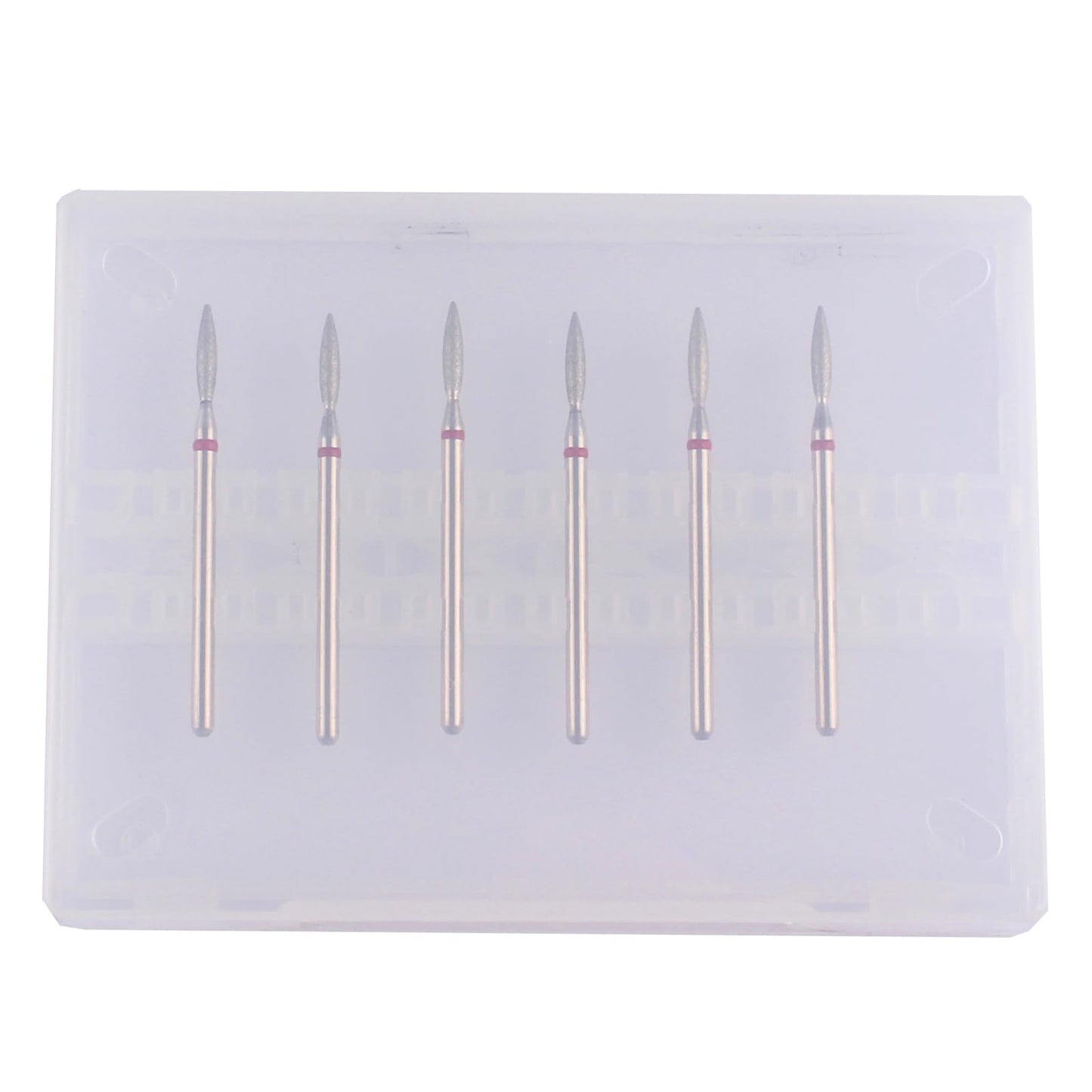 MZCMSL Flame Cuticle Drill Bit Set with Case, 6pcs Pro Diamond Nail Bits for Nail Salon Manicure
