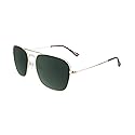 Knockaround Mount Evans Polarized Sunglasses - Squared Aviator Style Sunglasses with Full UV400 Protection, Gold Metal Frames/Dark Green Lenses