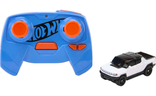 Hot Wheels 1:64 Scale RC Toy Car, Remote-Control Hummer EV for On & Off Track Racing with USB Cable for Recharging