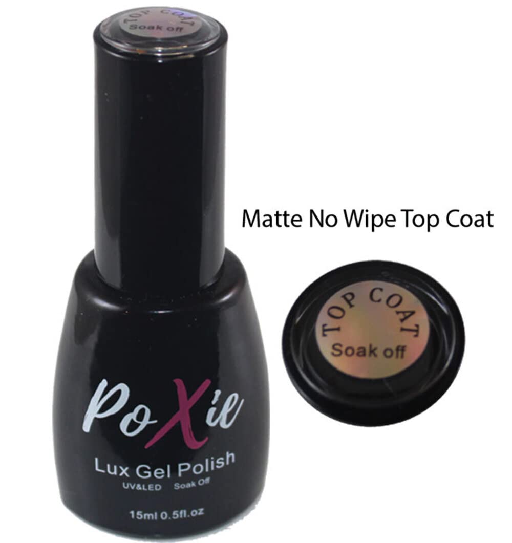 Poxie Nails Essentials 4 Pack Clear and Milky White 4-in-1 Base and UV and Matte Top Coats Beauty & Personal Care Poxie Creations