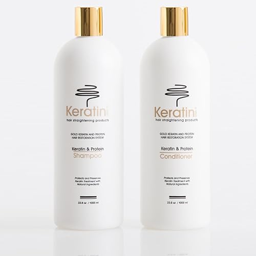 Gold Keratin Protein Shampoo and Conditioner 33.8 oz Duo