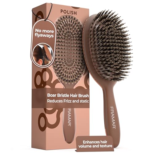 FRAMAR Soft Boar Bristle Hair Brush For Women - Boars Hair Brush For Women, Boar Brush For Fine Hair, Hairbrush For Fine Hair, Soft Bristle Brush Beauty and Personal Care FRAMAR Default Title