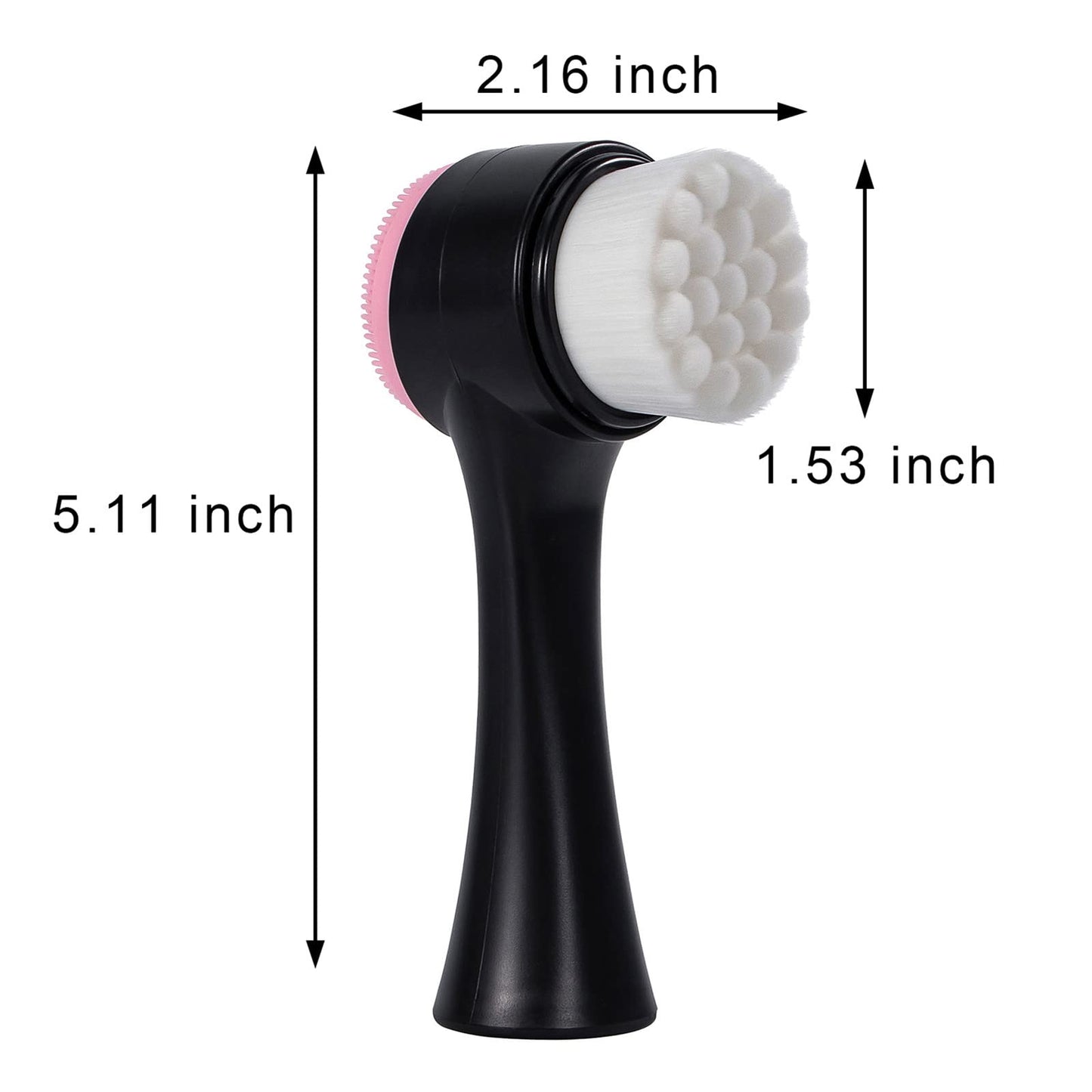 Beomeen Face Brush 2 in 1, Facial Cleansing Exfoliating Scrubber Brush, Silicone Double Side Face Wash Scrub Brush with Super Soft Bristles for Deep