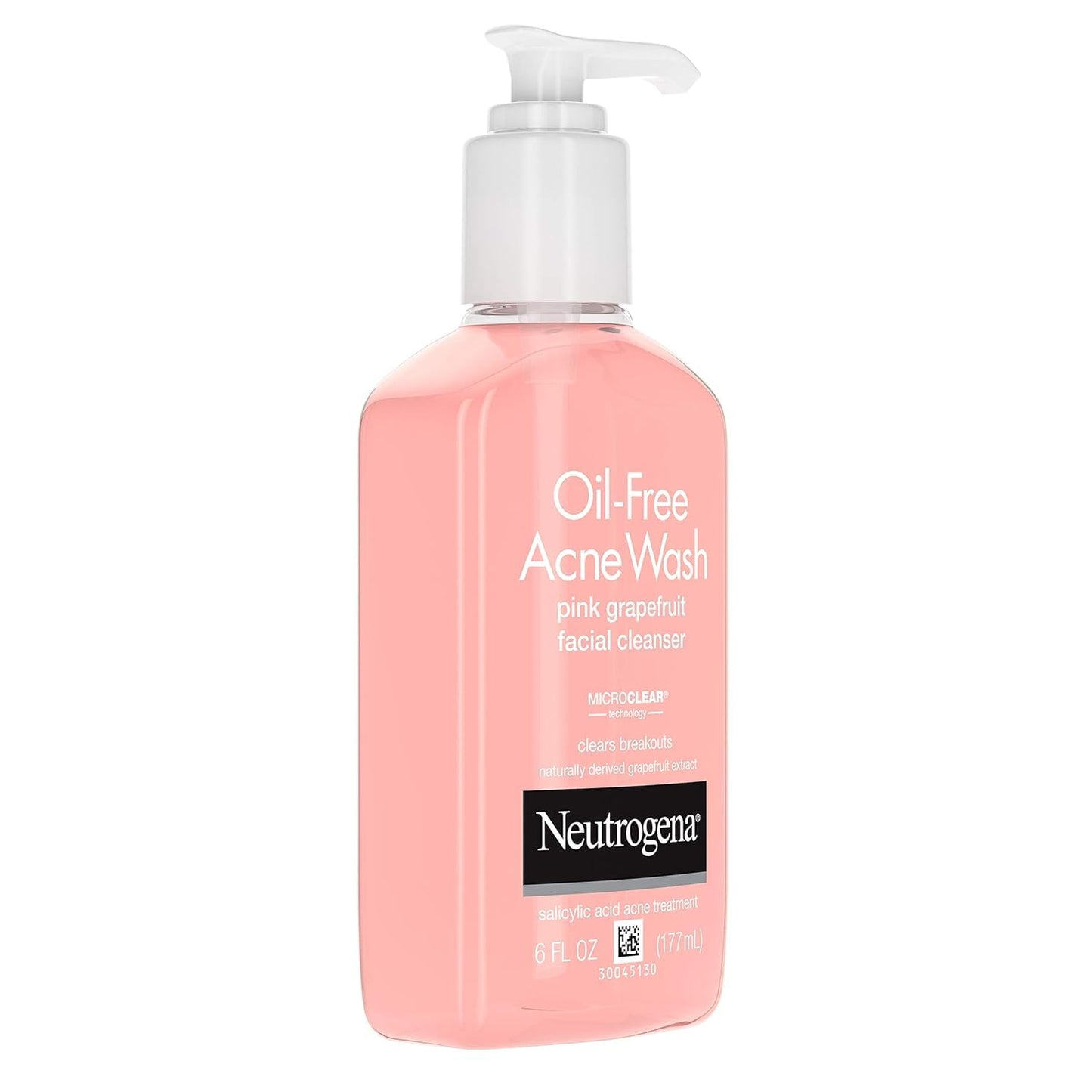 Neutrogena Oil-Free Acne Wash Face Cleanser, Pink Grapefruit 6 oz (5 Pack)