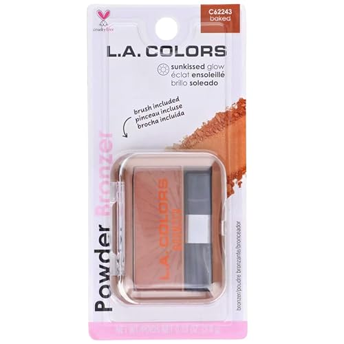 L.A Colors Powder Bronzer with Applicator, C62243 baked, 0.13 Oz
