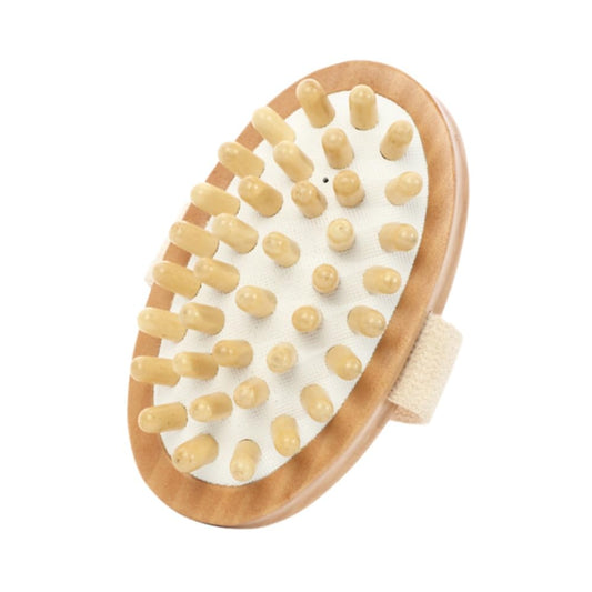 Dry Body Brush, Wooden Handheld Body Massager Brush - Natural Wood, body brush, bath & body brushes Muscle Relax Sauna Spa Head Massage Brush Beauty and Personal Care TIKMOON