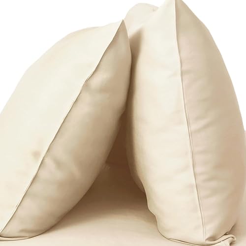 Cariloha Resort 2-Piece Sateen Pillowcase Set | Coconut Milk | Standard | Viscose Material | Breathable and Cooling Pillowcases for Hot Sleepers Home & Kitchen Cariloha