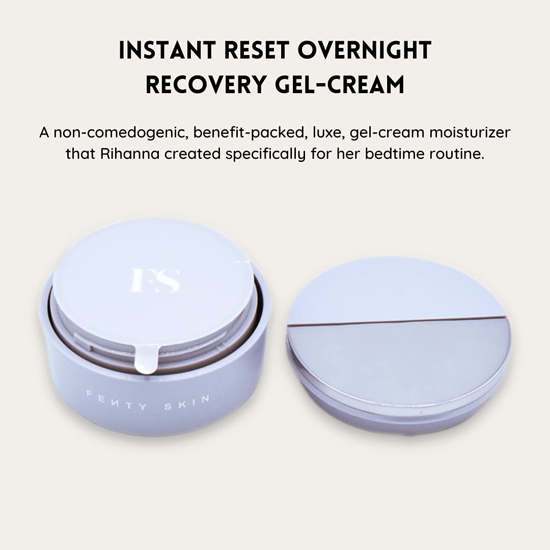 Fenty Skin Instant Reset Overnight Recovery Gel-Cream - Hydrating Night Face Moisturizer with Hyaluronic Acid, Facial Skin Care for Fine Lines