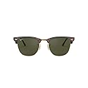 Ray-Ban Unisex RB3016 Clubmaster Square Sunglasses, Mock Tortoise On Gold/G-15 Green, 49 mm