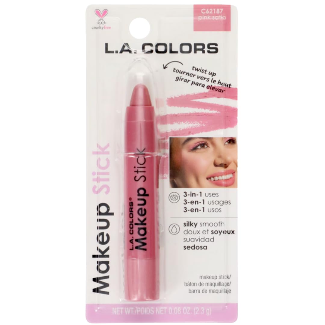 LA Colors 3-in-1 Makeup Stick, C62187, Pink Satin 0.08 Oz
