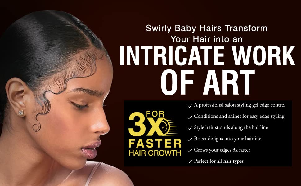 GrowFinity Hair Growth Gel with Biotin and Argan Oil for Rapid Growth | Strong 48-Hour Hold Styling Gel for Edges | Extra Large 5.3 Oz
