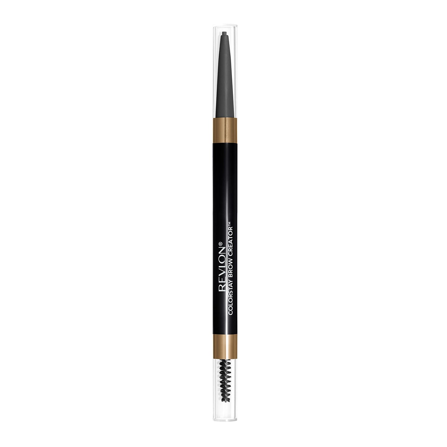 Revlon ColorStay Brow Creator, 2-in-1 Precise Eyebrow Pencil & Powder with Spoolie Brush, Waterproof & Long Lasting, 615 Soft Black, 0.003 oz