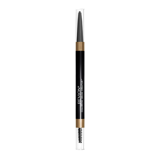 Revlon ColorStay Brow Creator, 2-in-1 Precise Eyebrow Pencil & Powder with Spoolie Brush, Waterproof & Long Lasting, 615 Soft Black, 0.003 oz