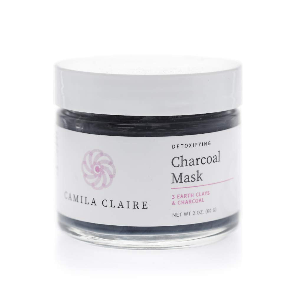 CAMILA CLAIRE DETOXIFYING CHARCOAL MASK: Helps Oil Control | Counteracts Daily Pollutants | Gently Cleanses Stressed Oily Skin | Made With Charcoal