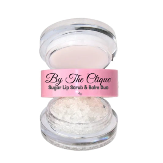 By The Clique Premium 2 in Exfoliating Sugar Lip Scrub and Smoothing Safflower Oil Infused Lip Balm Duo - All Natural Ingredients - Vegan, Gluten Free Beauty and Personal Care By The Clique