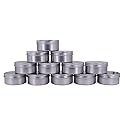 Healthcom 6-Ounce 12 Pack 180ml Empty Silver Round Aluminum Tin Cans Screw Top Metal Tins Aroma Hair Wax Tins Cosmetic Container Organization