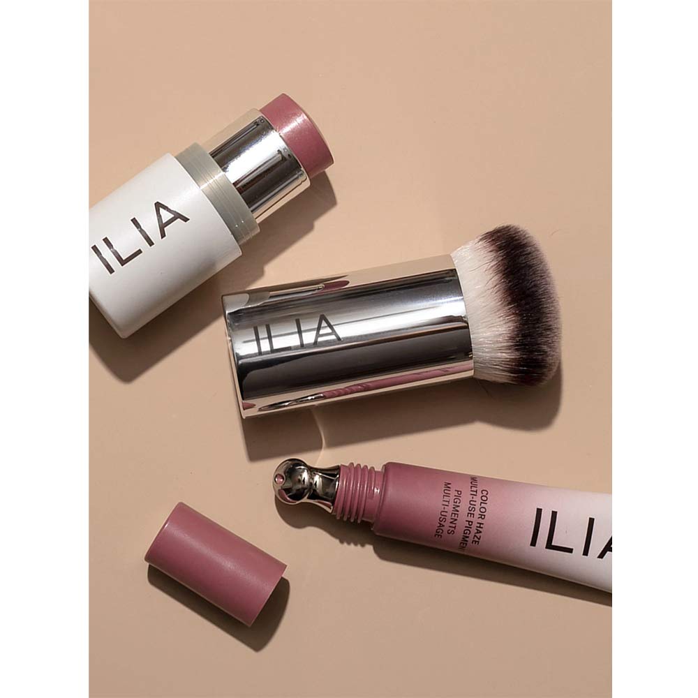 ILIA - Perfecting Buff Brush | Versatile Brush For Cream or Liquid Products Made with Aluminum + Soft, Vegan Bristles | Smooth Finish | Expertly